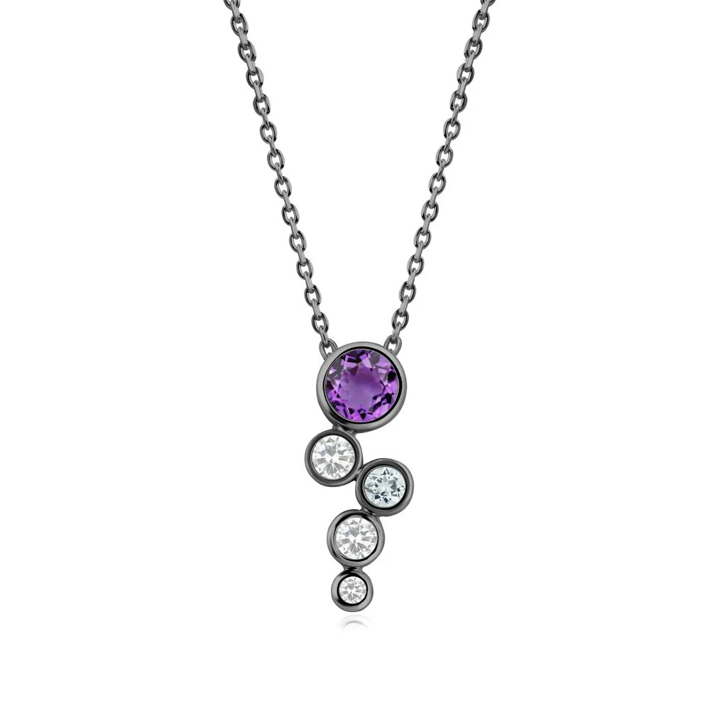 Graduated Drop Amethyst Necklace