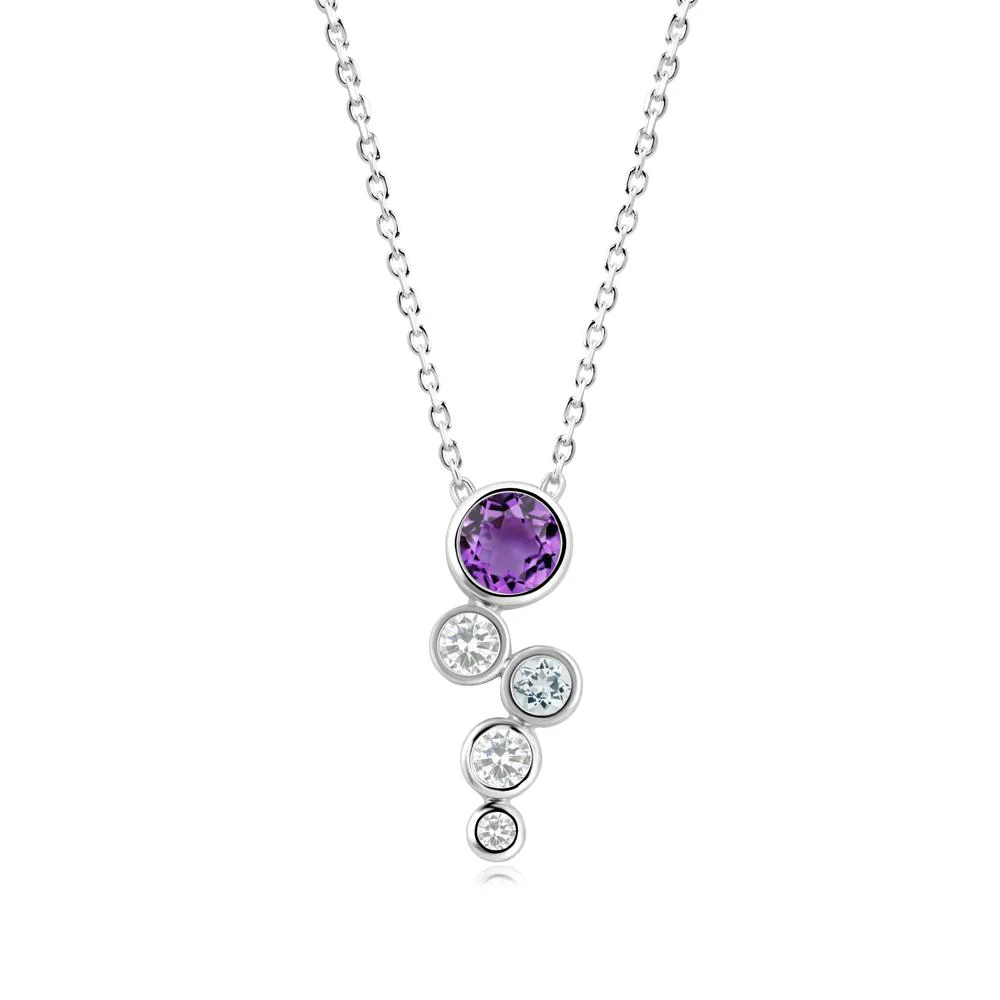 Graduated Drop Amethyst Necklace - Image 2