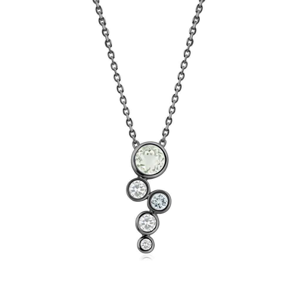 Graduated Drop Green Amethyst Necklace - Image 2