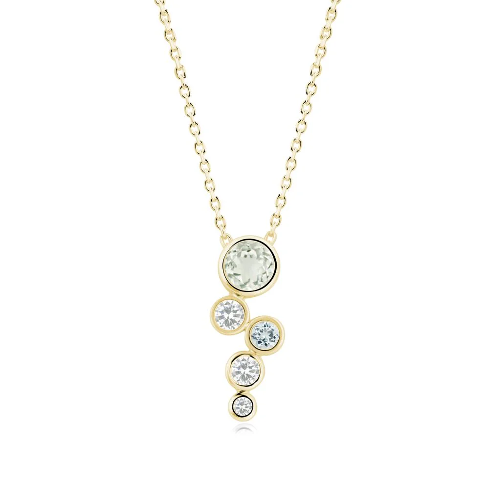 Graduated Drop Green Amethyst Necklace - Image 5