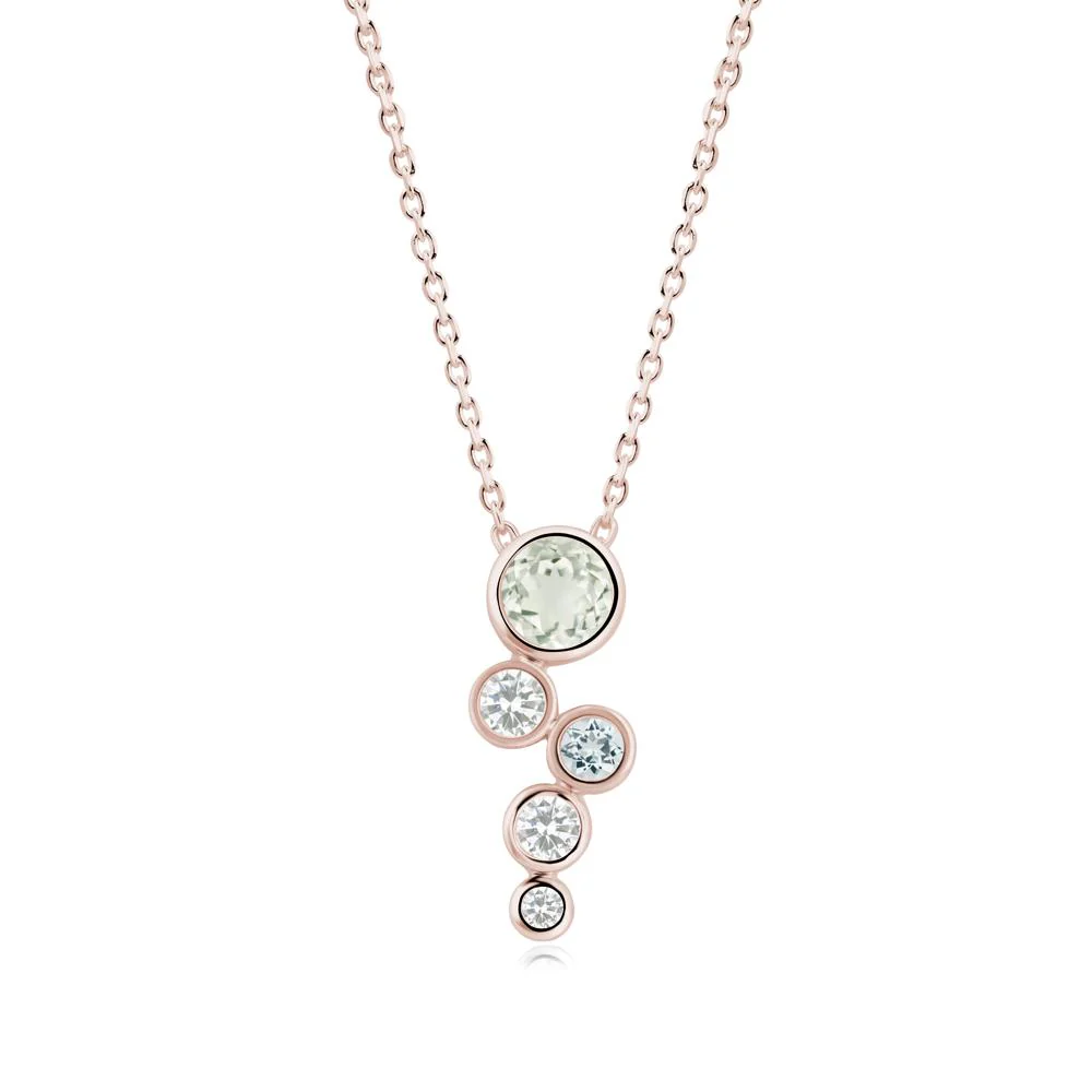 Graduated Drop Green Amethyst Necklace - Image 6