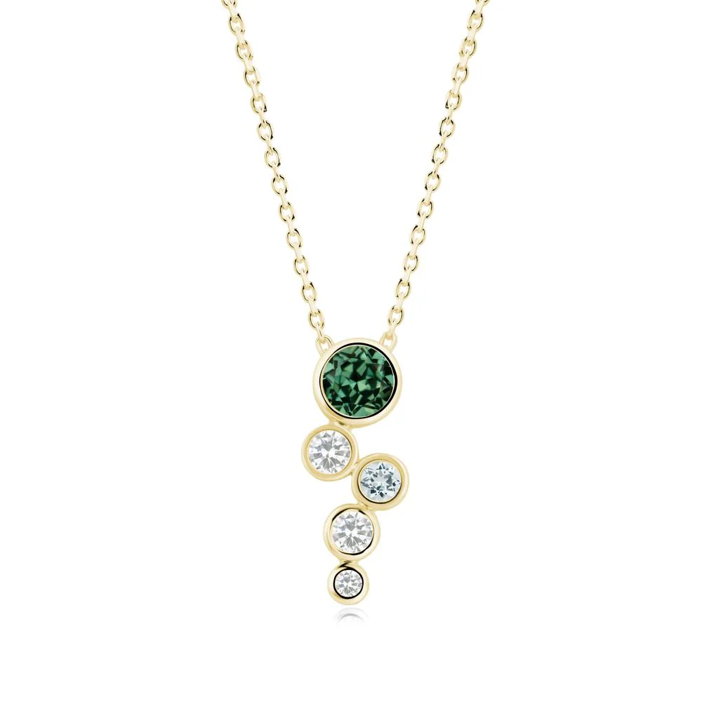 Graduated Drop Green Sapphire Necklace - Image 2