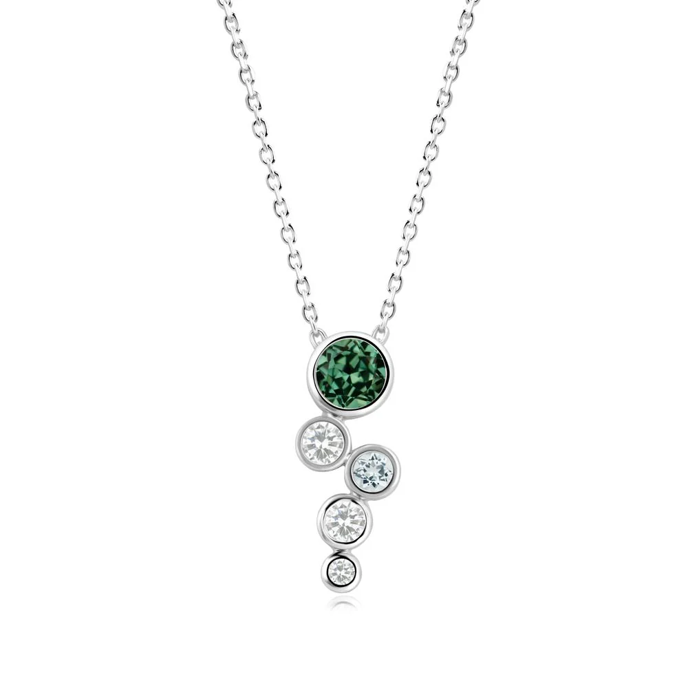 Graduated Drop Green Sapphire Necklace - Image 7