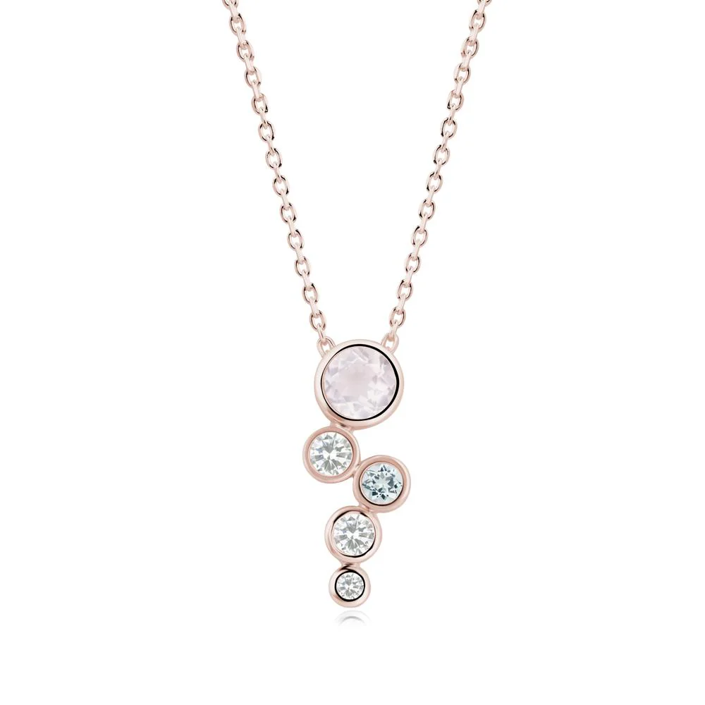 Graduated Drop Rose Quartz Necklace - Image 3