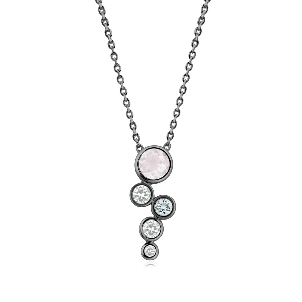 Graduated Drop Rose Quartz Necklace - Image 4