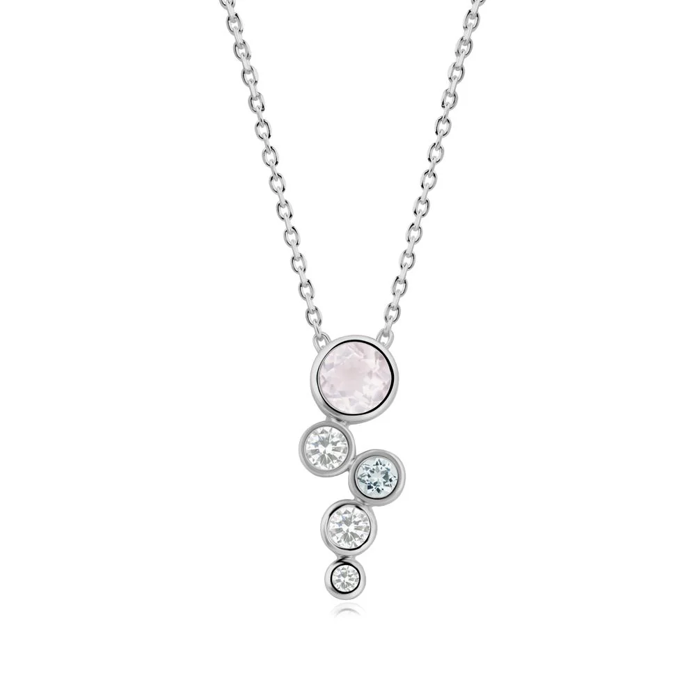 Graduated Drop Rose Quartz Necklace - Image 7