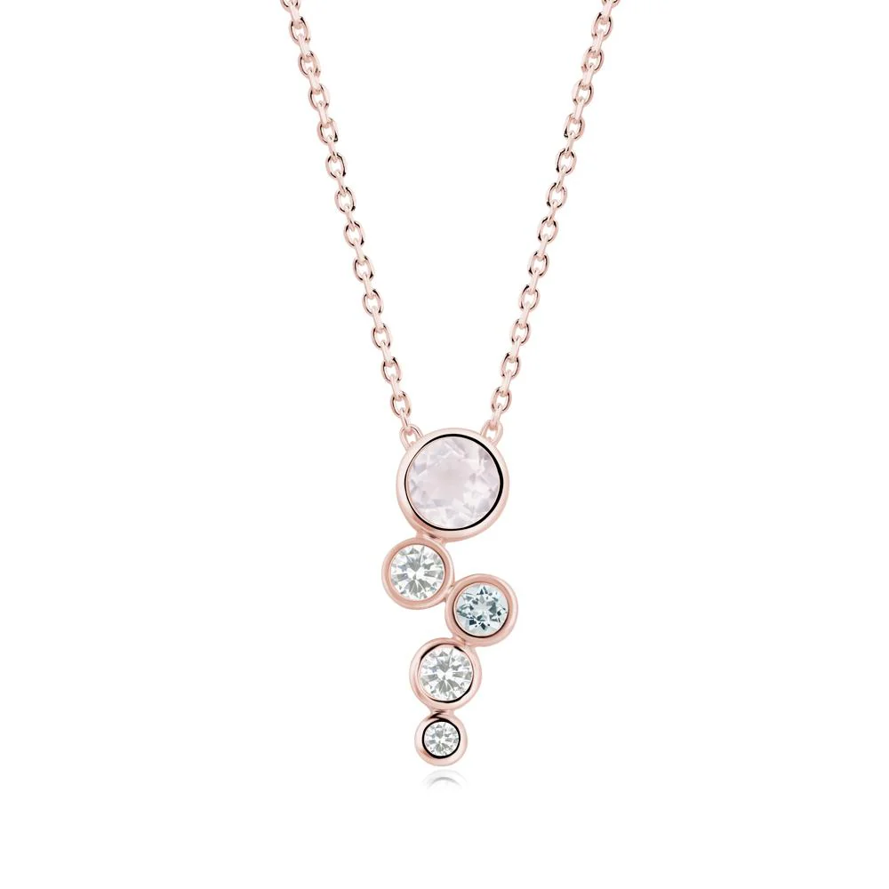 Graduated Drop Rose Quartz Necklace - Image 9
