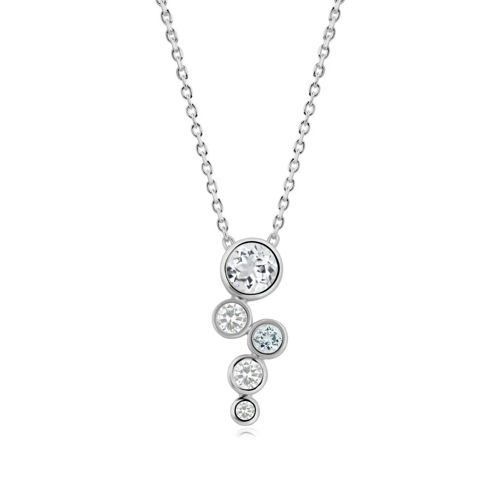 Graduated Drop White Topaz Necklace - Image 5