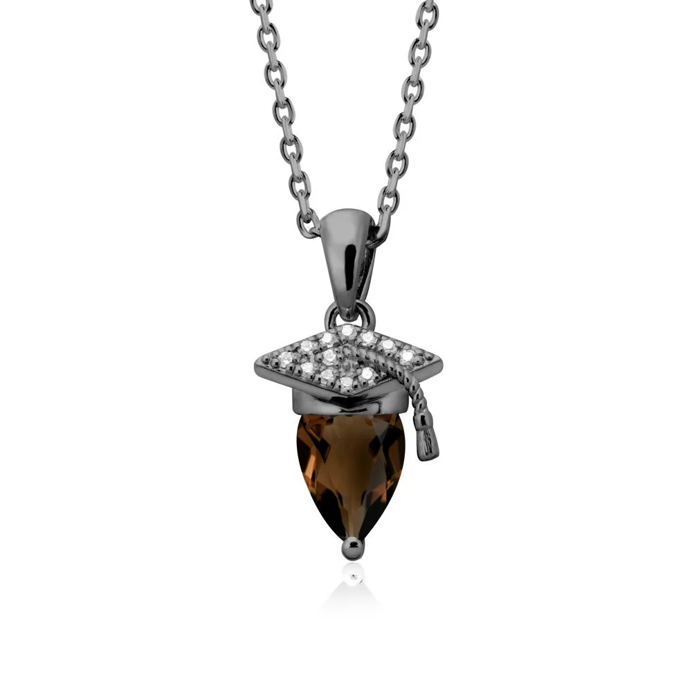 Graduation Cap Smoky Quartz Pendant Necklace - Image 7