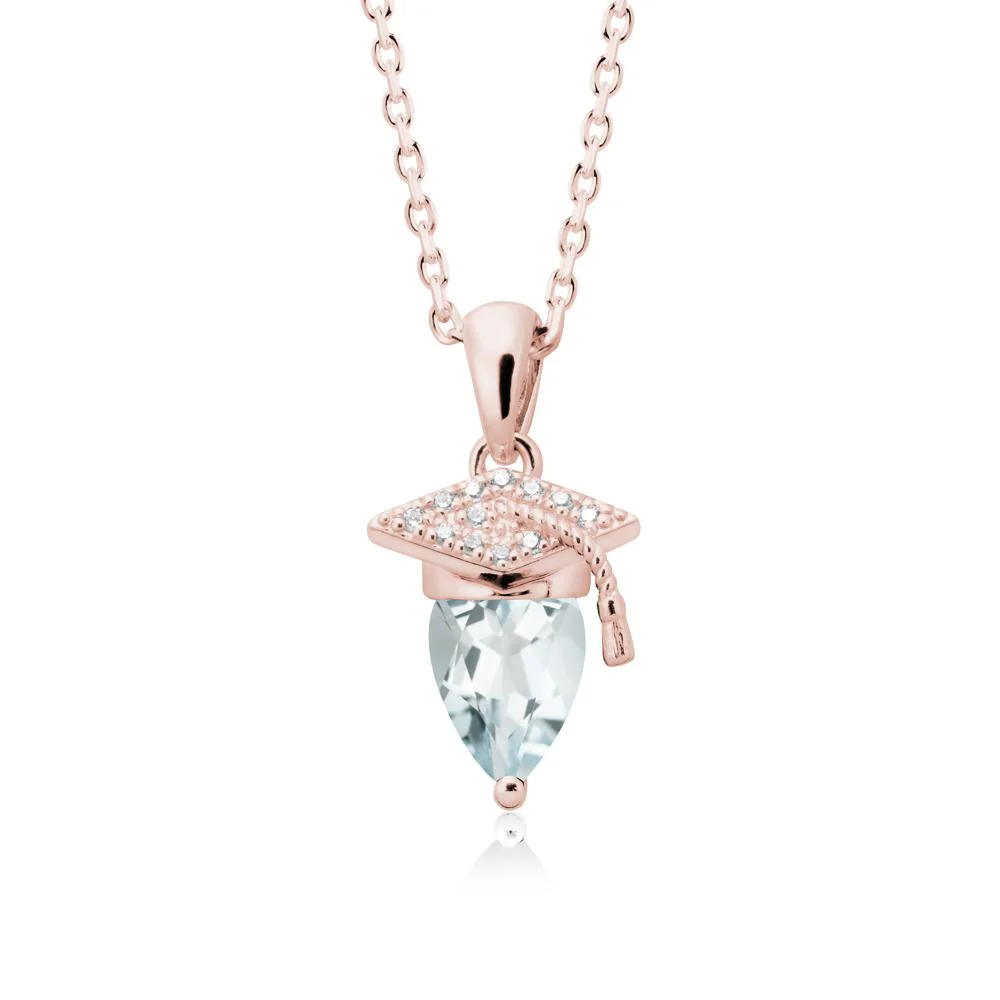 Graduation Gift Aquamarine Necklace - Image 4