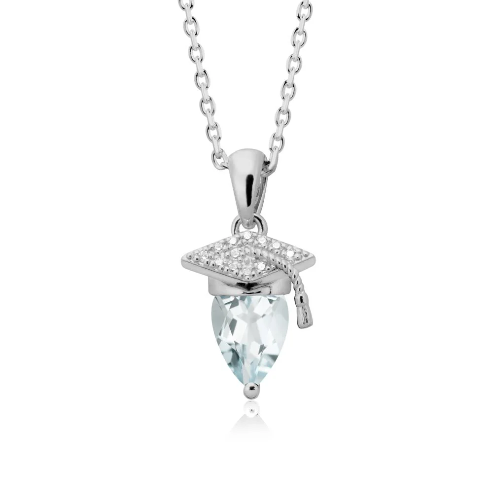 Graduation Gift Aquamarine Necklace - Image 8