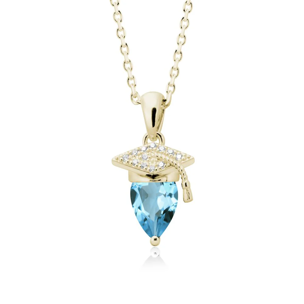 Graduation Gift Swiss Blue Topaz Necklace