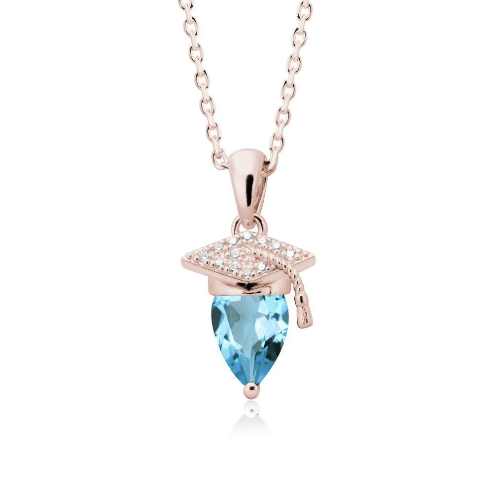 Graduation Gift Swiss Blue Topaz Necklace - Image 2