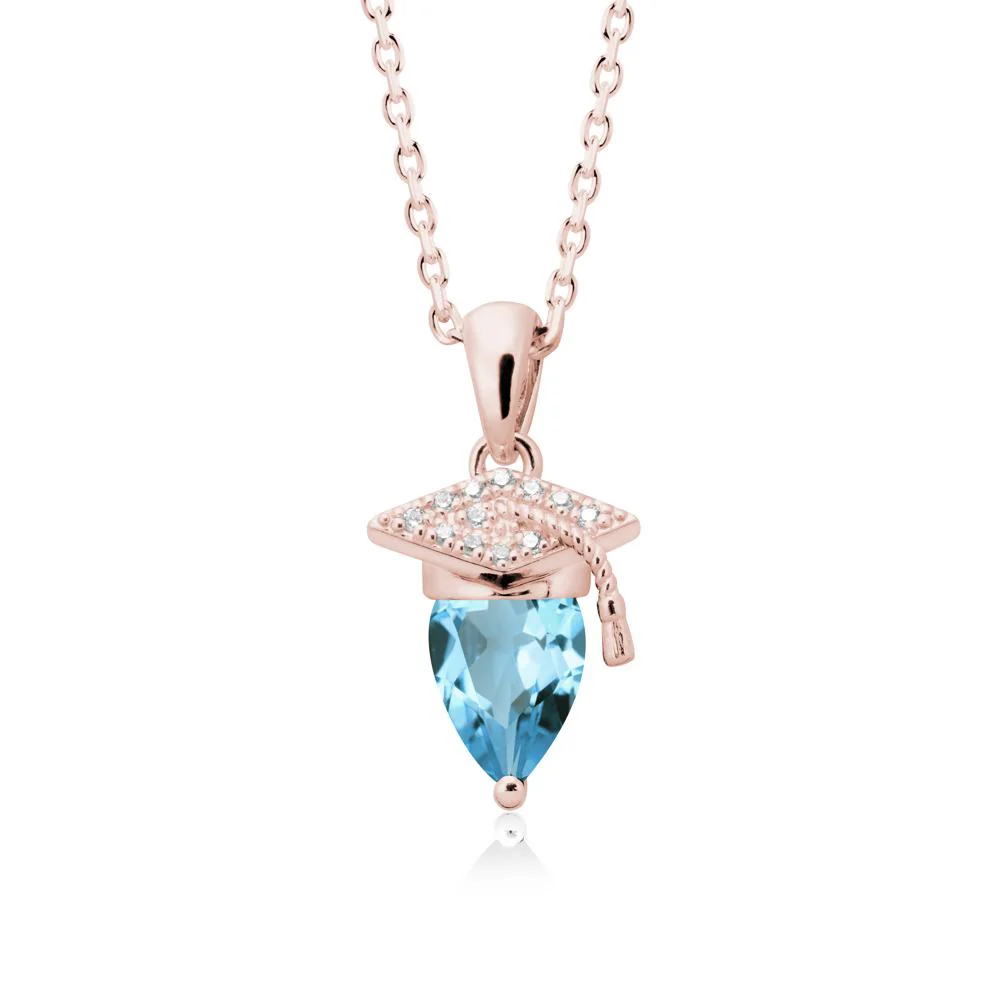 Graduation Gift Swiss Blue Topaz Necklace - Image 4