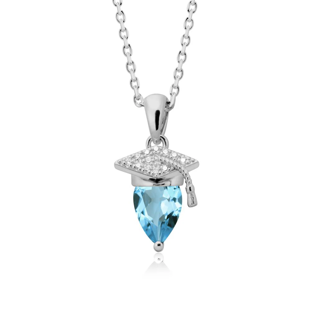 Graduation Gift Swiss Blue Topaz Necklace - Image 8