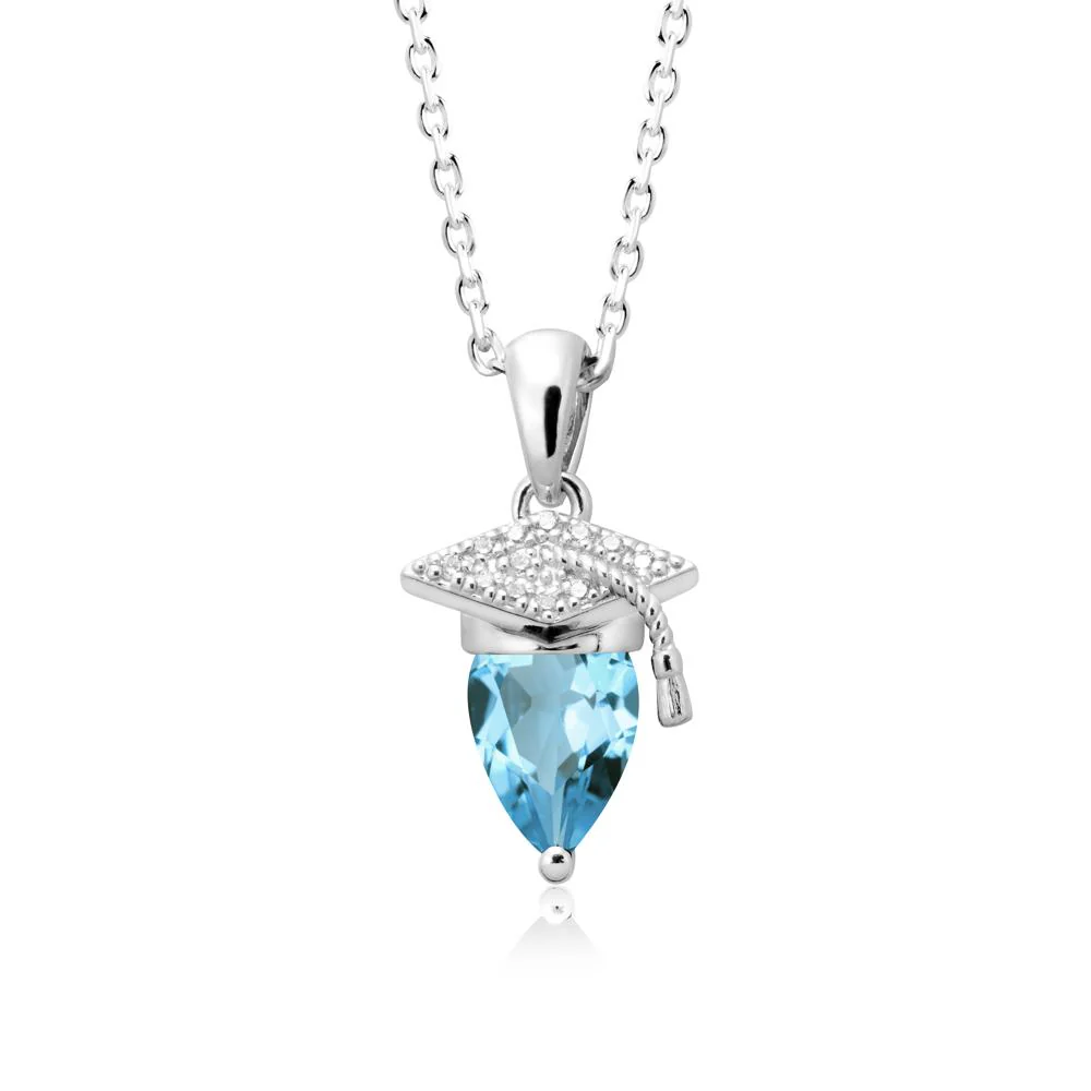 Graduation Gift Swiss Blue Topaz Necklace - Image 9