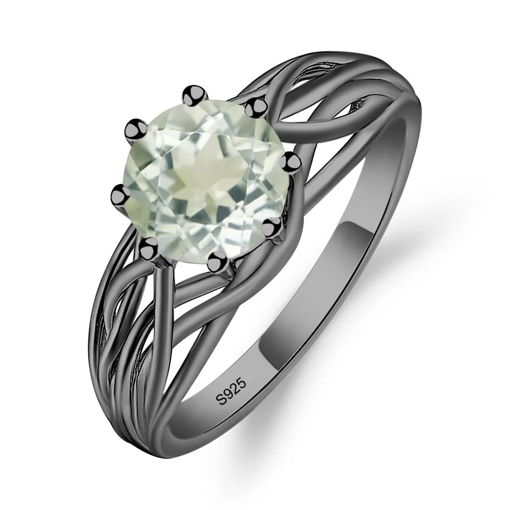Green Amethyst Intertwined Ring - Image 3