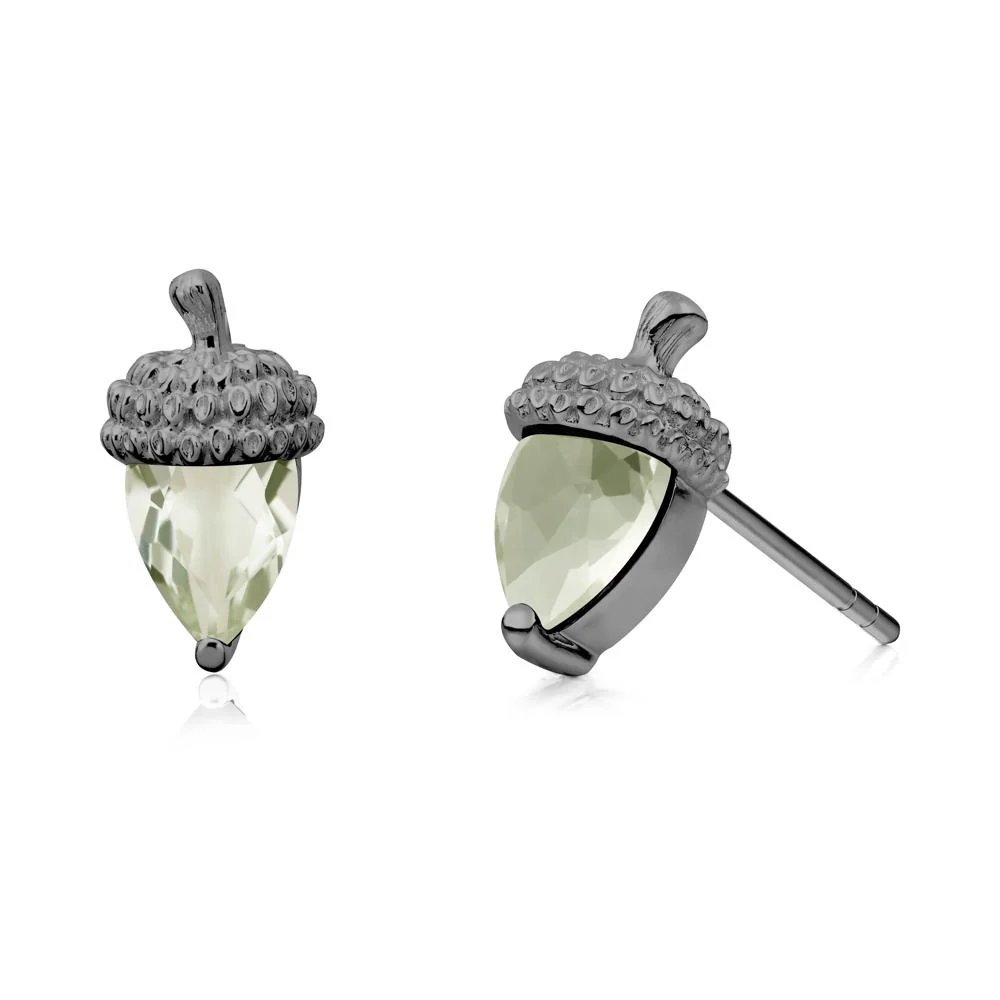 Green Amethyst Acorn Earrings - Image 8
