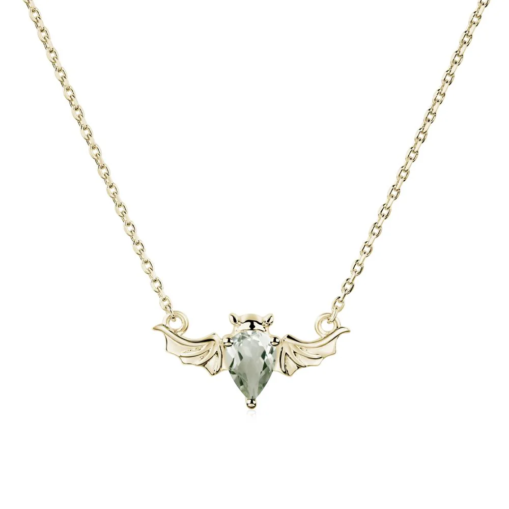 Green Amethyst Bat Necklace - Image 3
