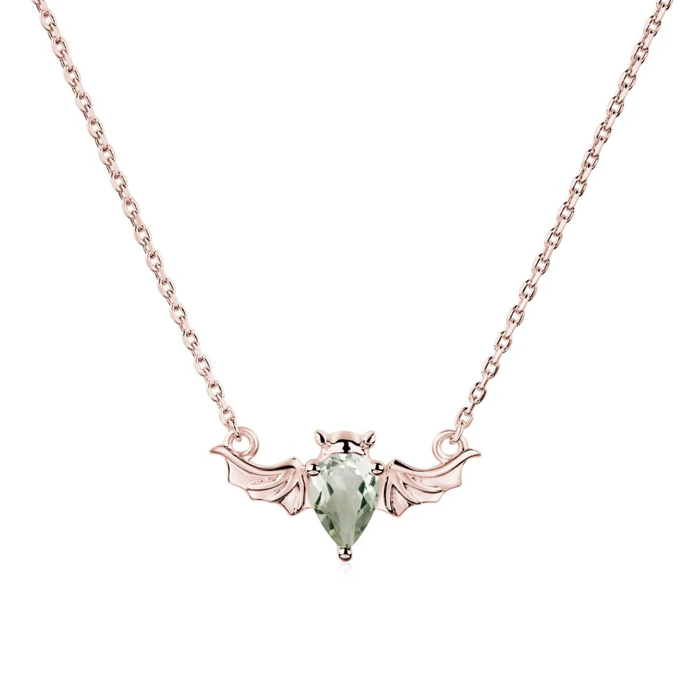 Green Amethyst Bat Necklace - Image 4