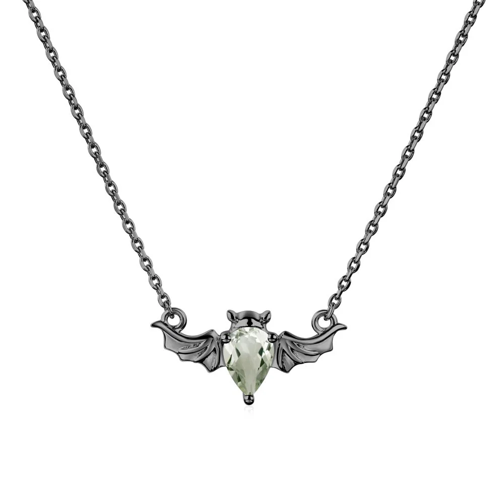 Green Amethyst Bat Necklace - Image 7