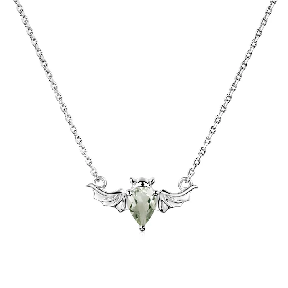 Green Amethyst Bat Necklace - Image 9