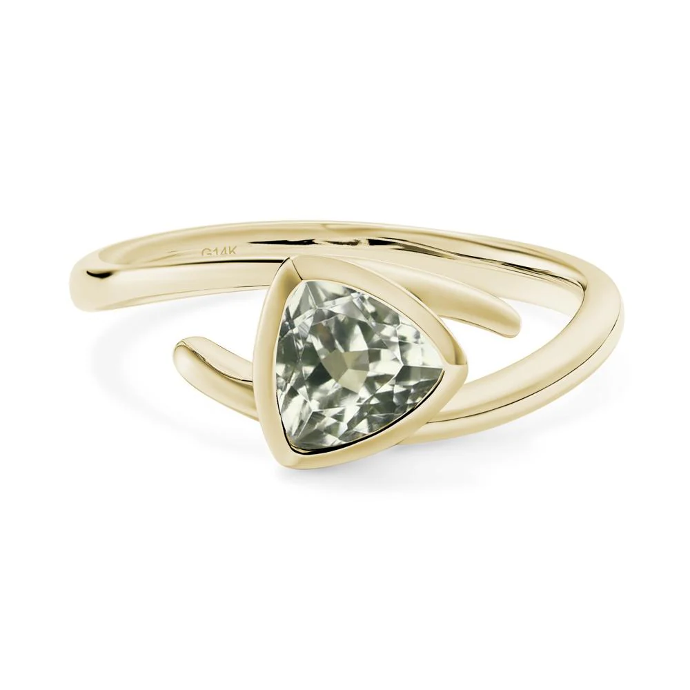 Bezel Set Green Amethyst Ring - Image 4