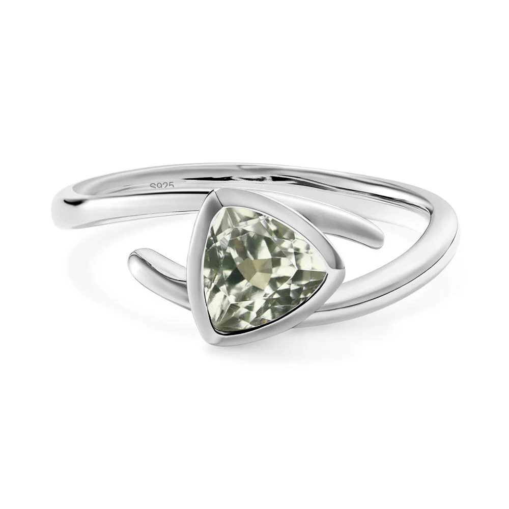 Bezel Set Green Amethyst Ring - Image 5
