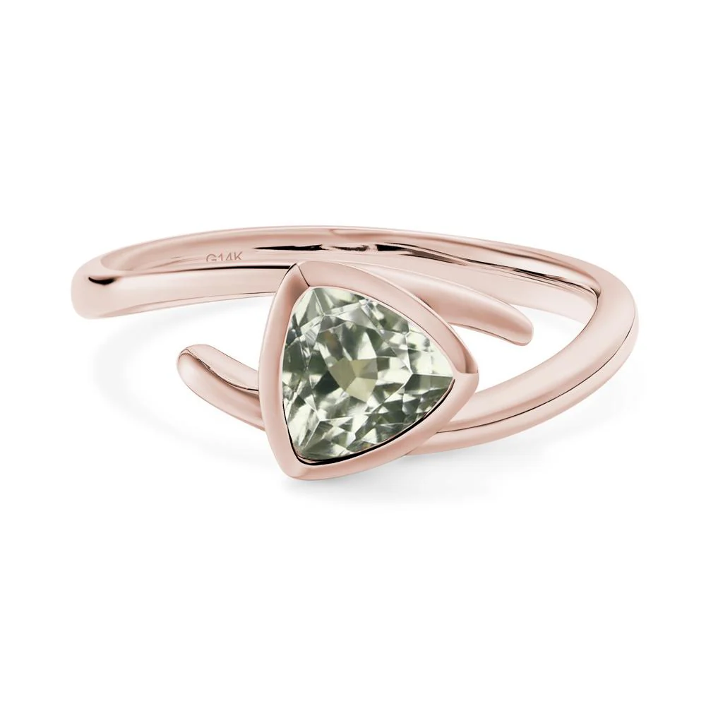 Bezel Set Green Amethyst Ring - Image 7