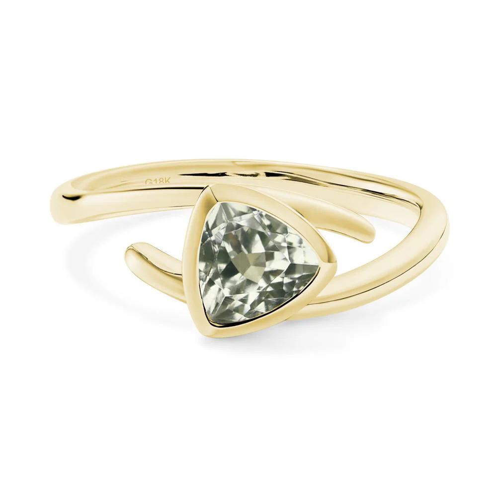 Bezel Set Green Amethyst Ring - Image 9