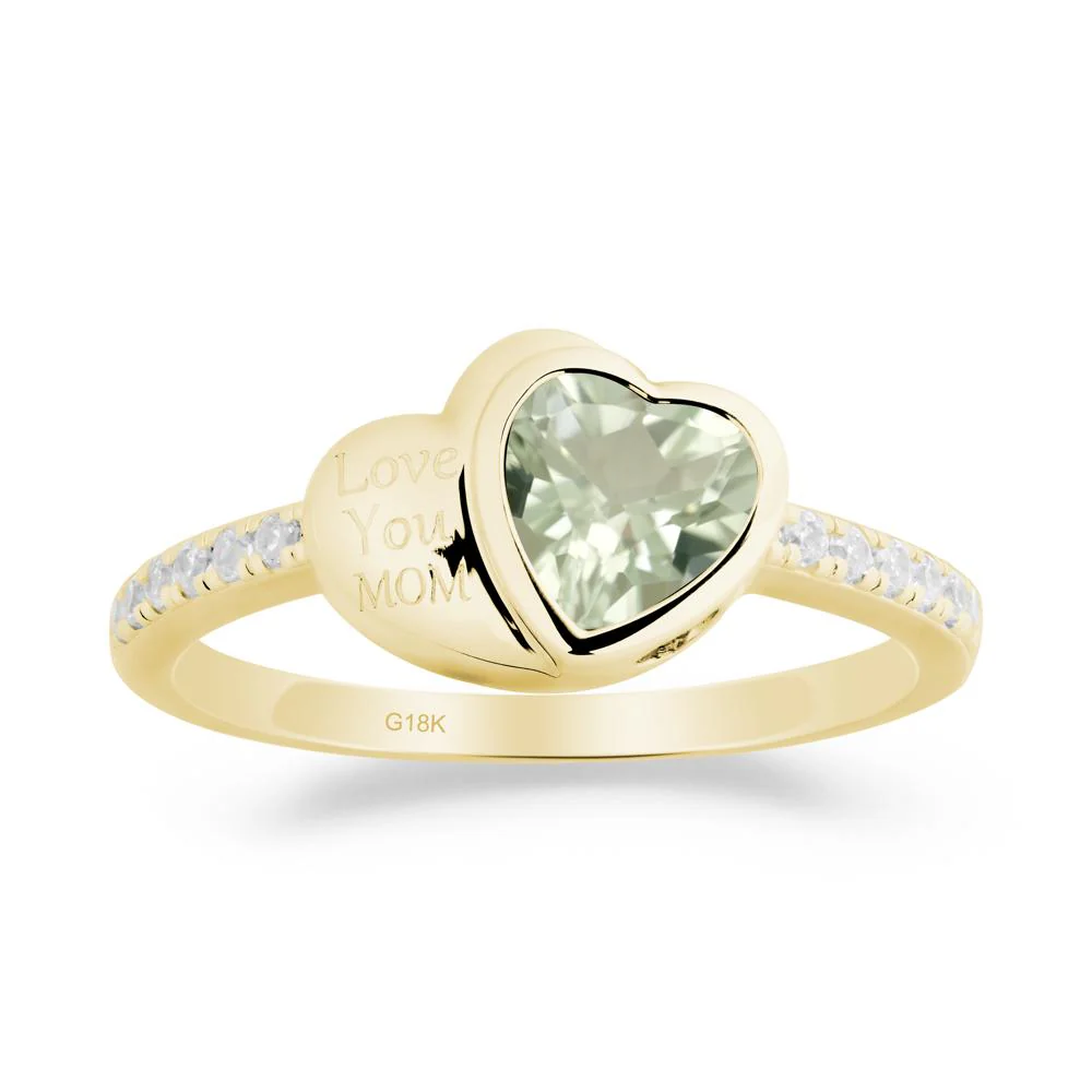Green Amethyst Double Heart Ring - Image 2