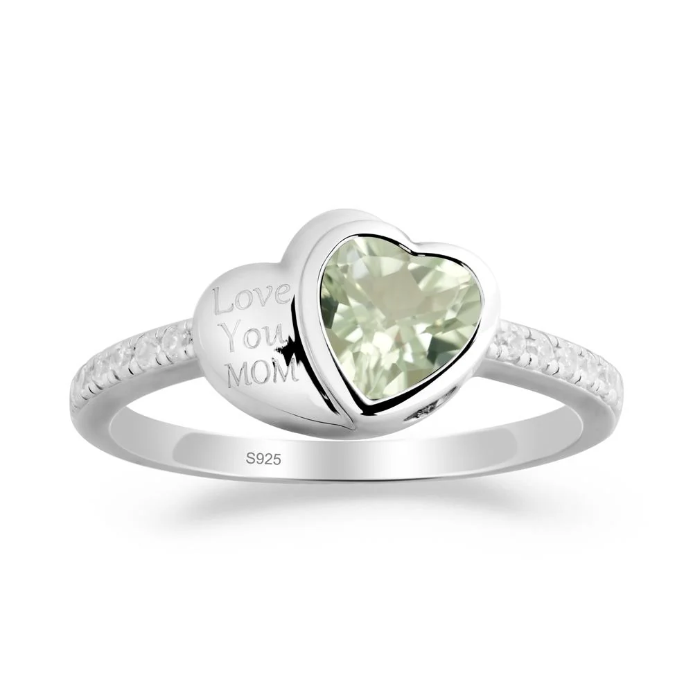 Green Amethyst Double Heart Ring - Image 5