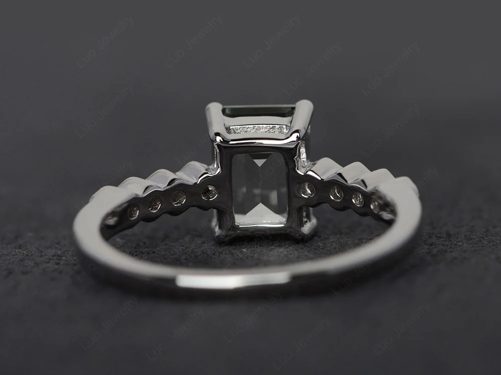 Green Amethyst Engagement Honeycomb Ring - Image 3