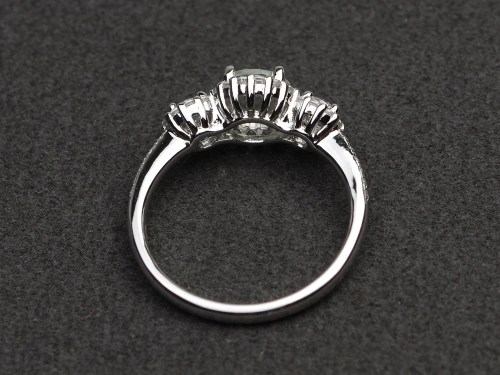 Green Amethyst Engagement Ring Art Deco - Image 3