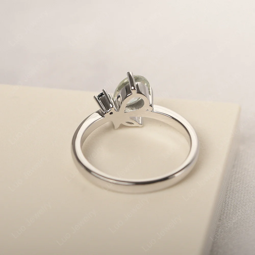 Green Amethyst Bee Engagement Ring - Image 3