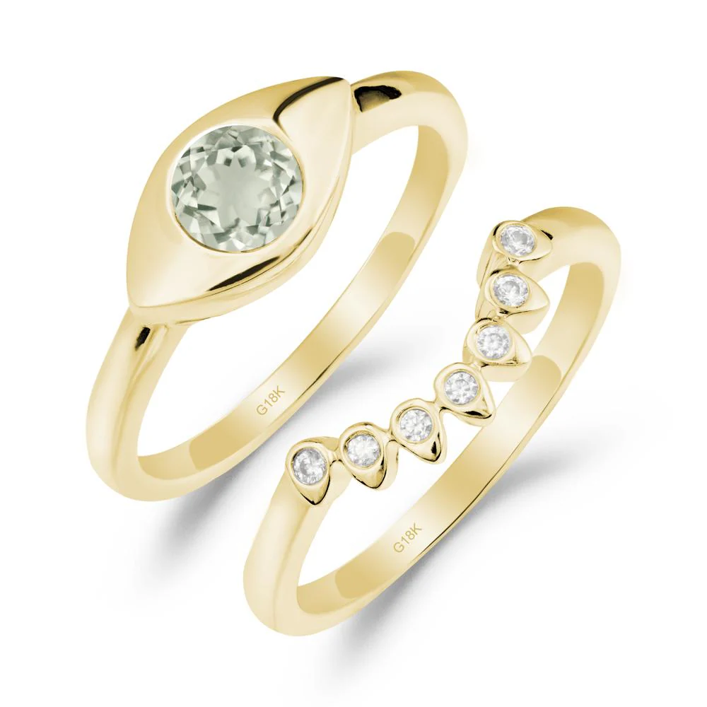 Green Amethyst Evil Eye Ring Set - Image 8