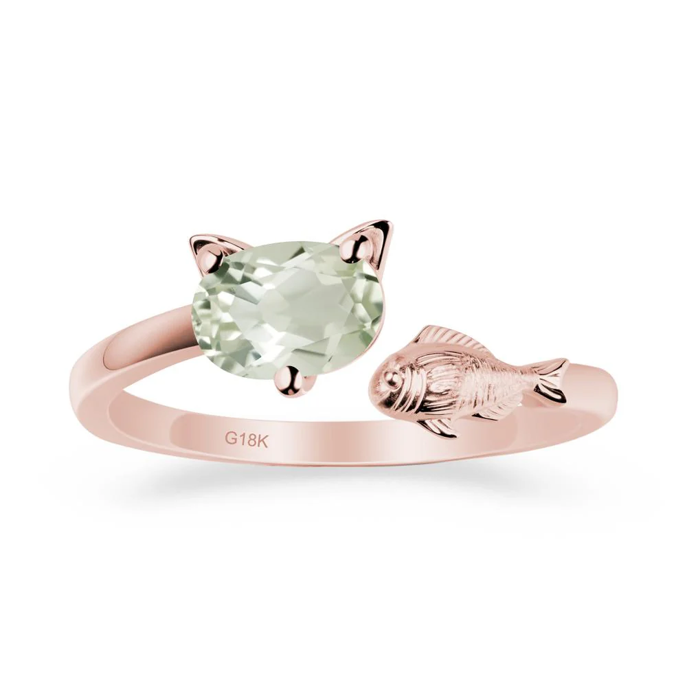 Green Amethyst Fish and Cat Ring - Image 4