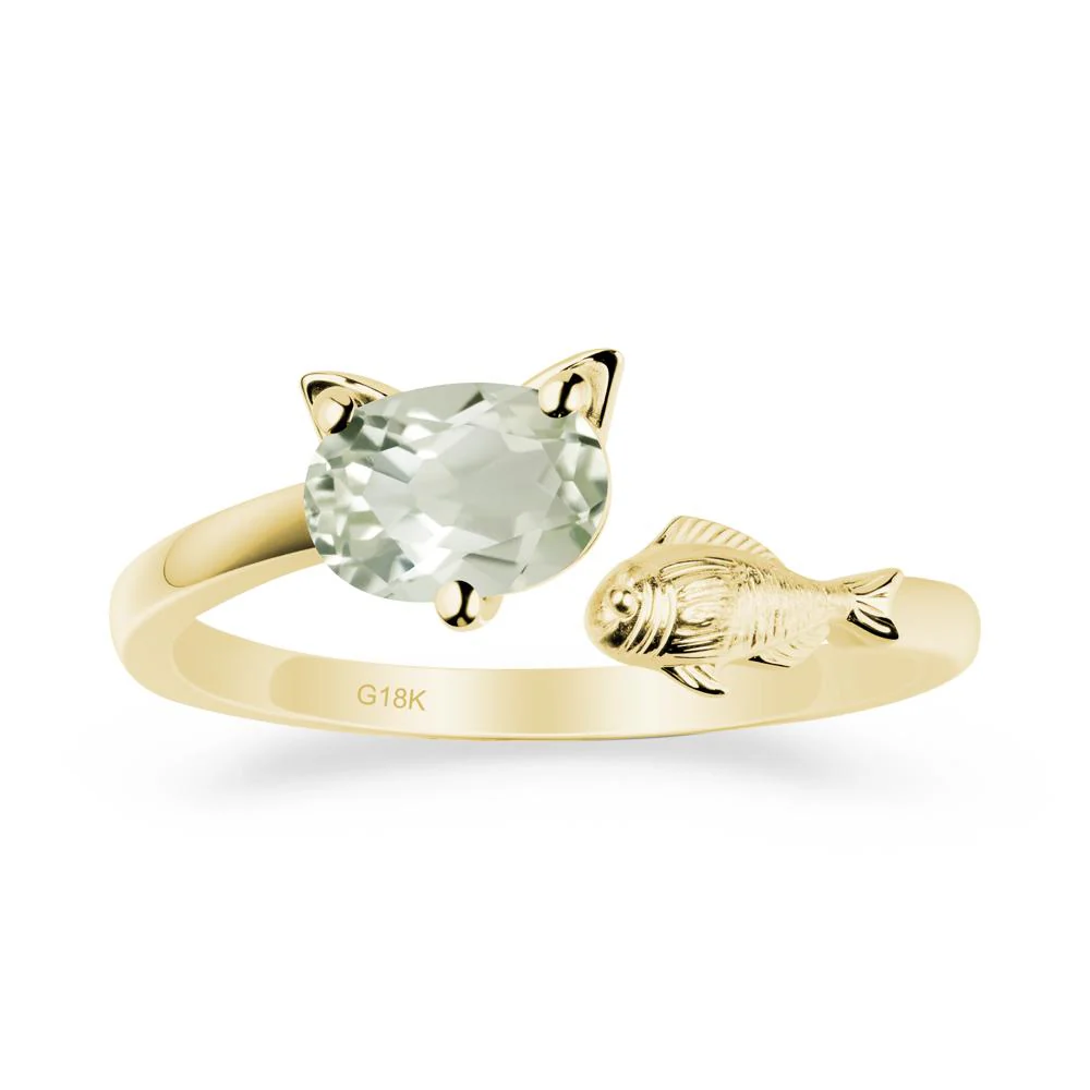 Green Amethyst Fish and Cat Ring - Image 6