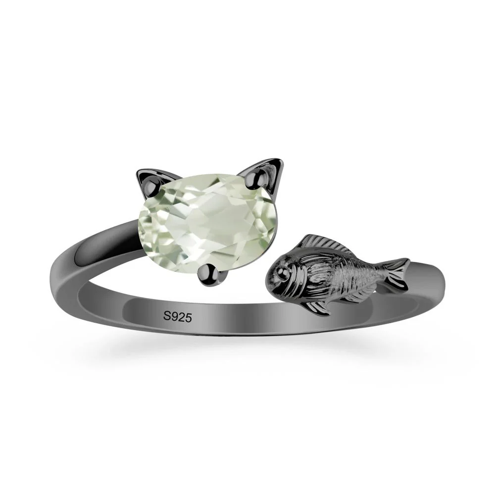 Green Amethyst Fish and Cat Ring - Image 7
