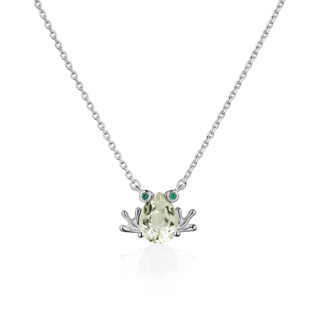Green Amethyst Frog Necklace - Image 6