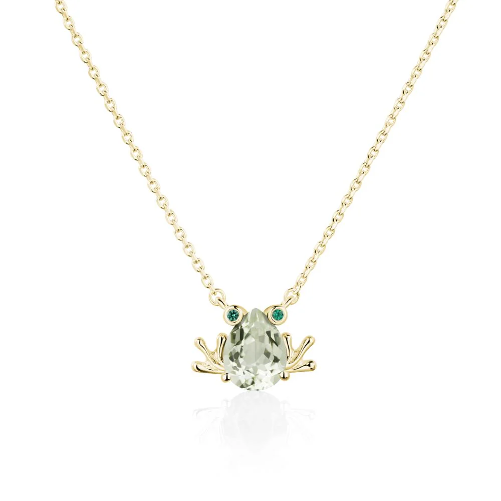 Green Amethyst Frog Necklace - Image 8