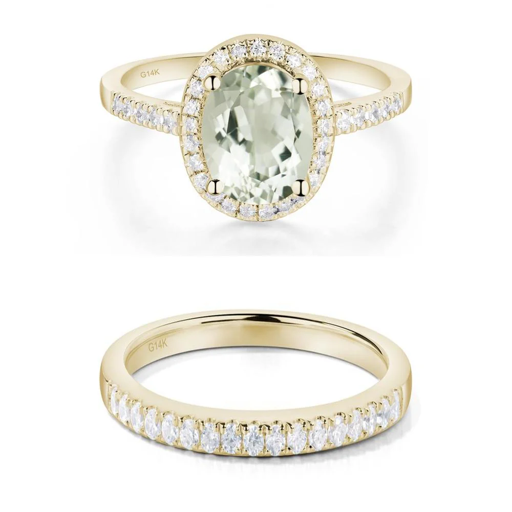 Oval Green Amethyst Halo Ring - Image 15