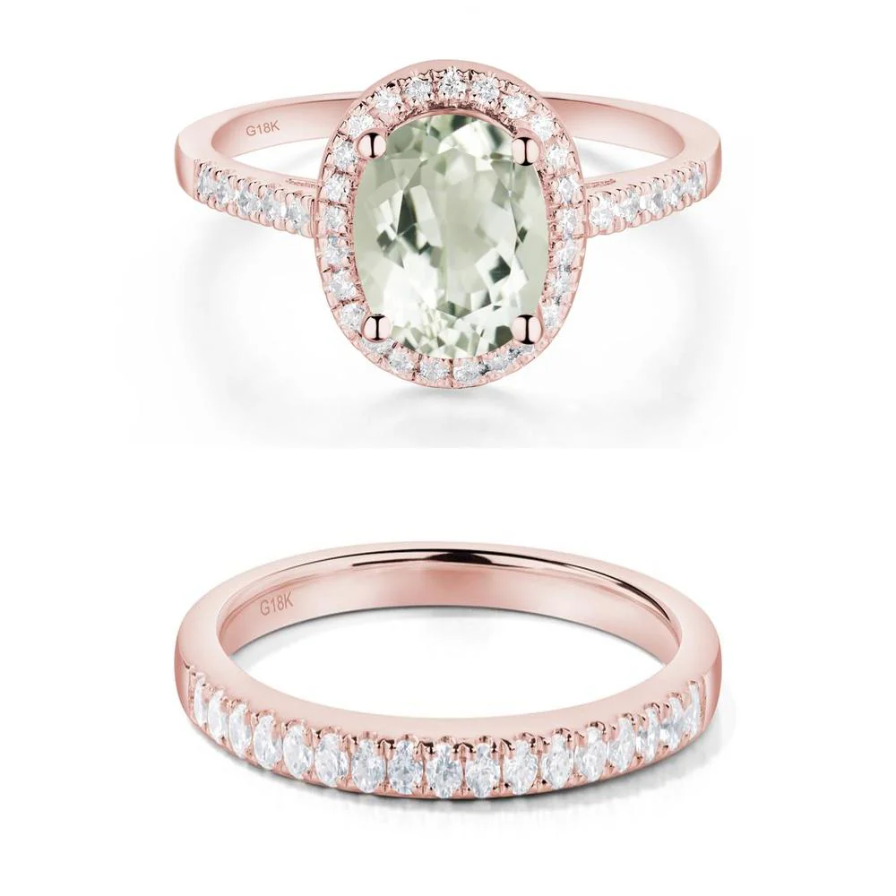 Oval Green Amethyst Halo Ring - Image 17