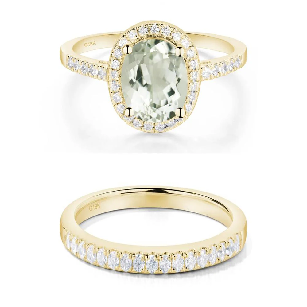 Oval Green Amethyst Halo Ring - Image 21