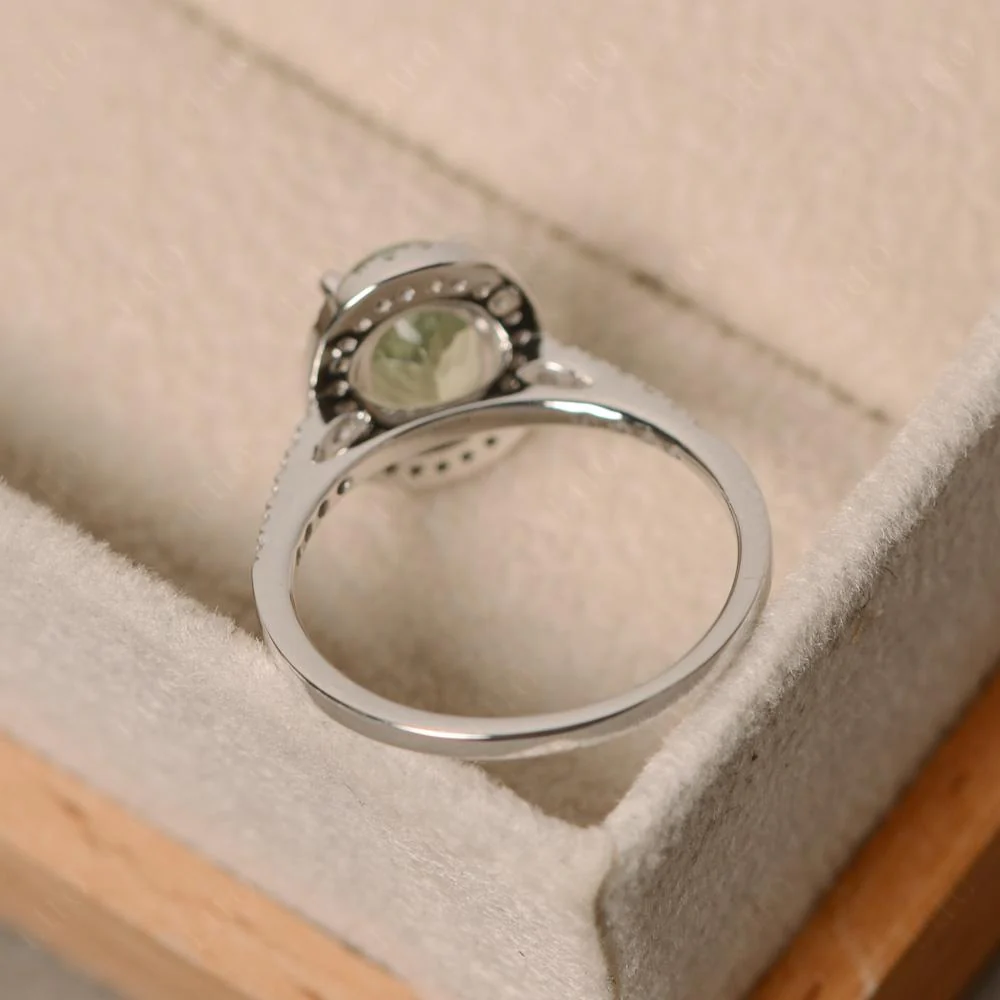Oval Green Amethyst Halo Ring - Image 32