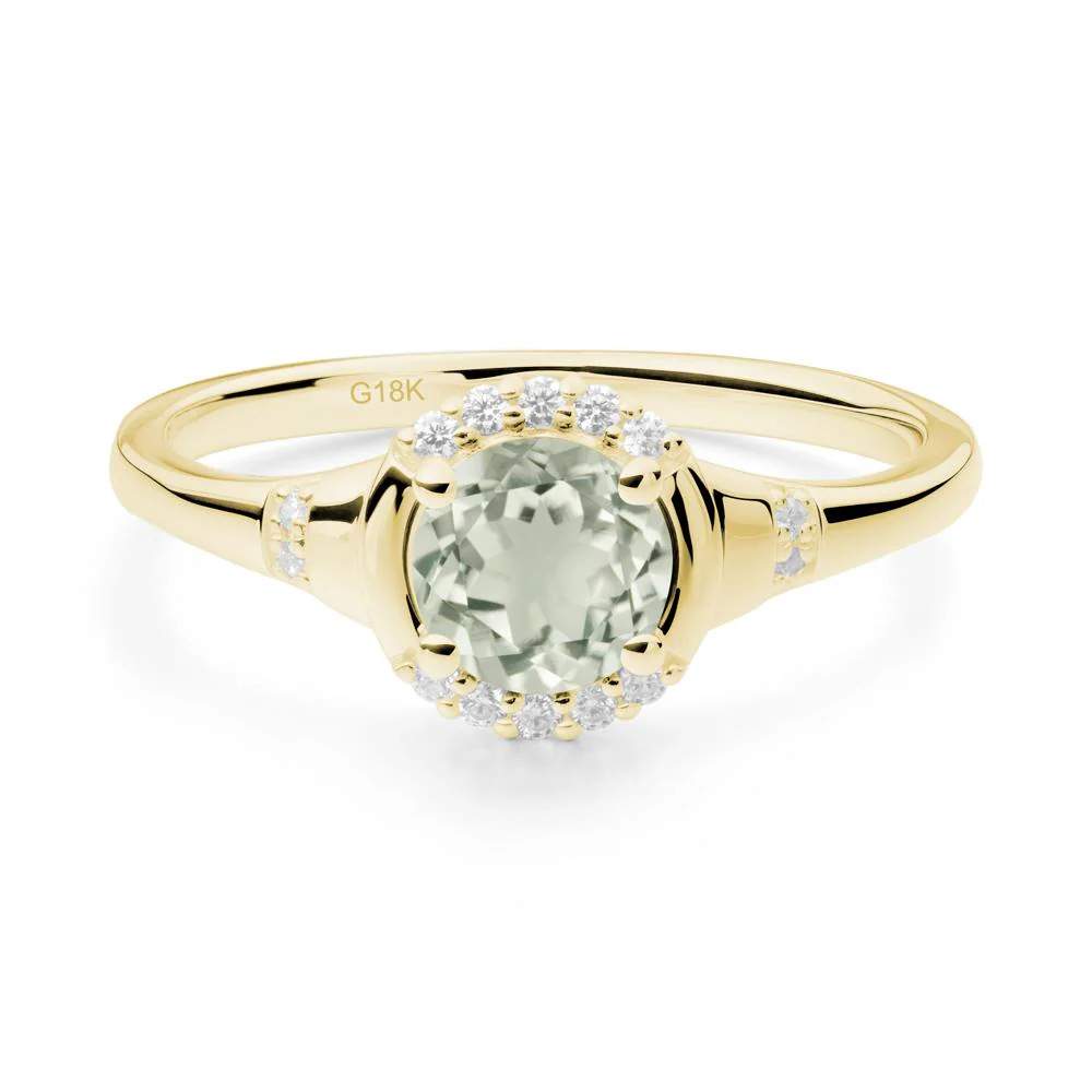 Green Amethyst Halo Statement Ring - Image 6