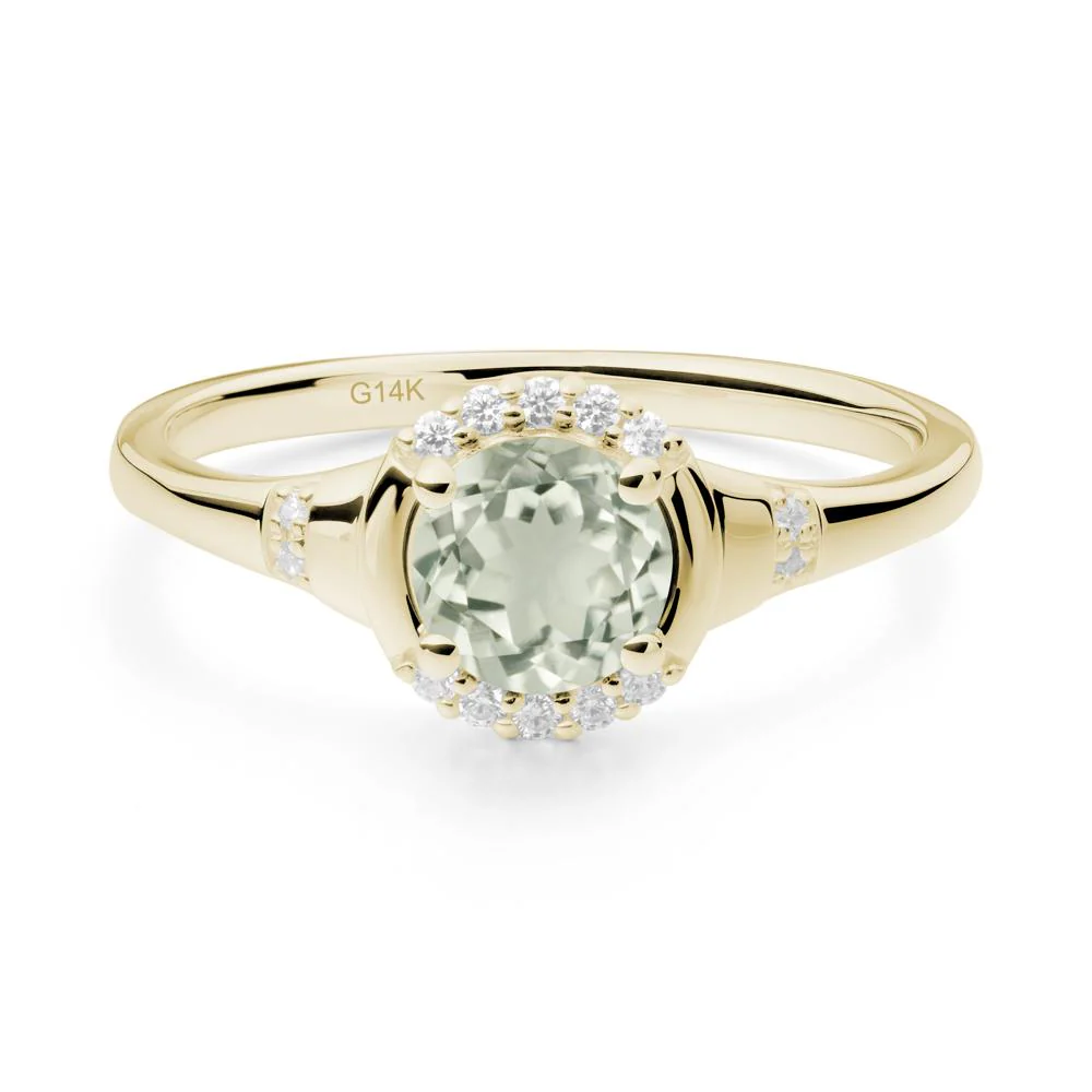 Green Amethyst Halo Statement Ring - Image 9