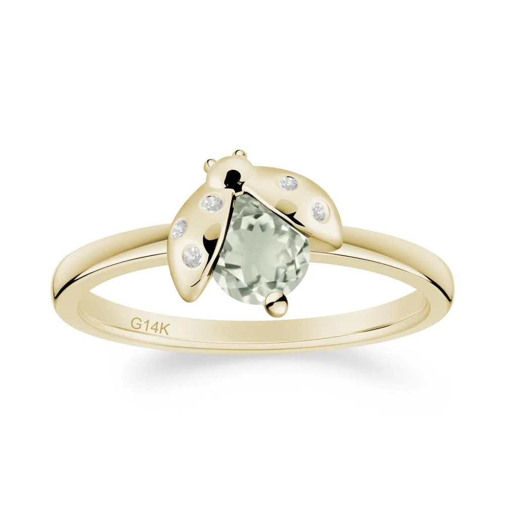 Green Amethyst Ladybug Ring - Image 3