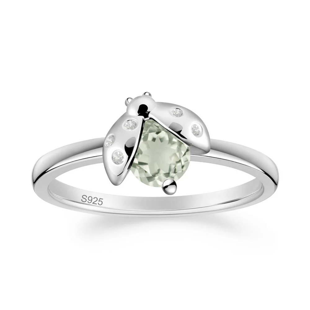 Green Amethyst Ladybug Ring - Image 4
