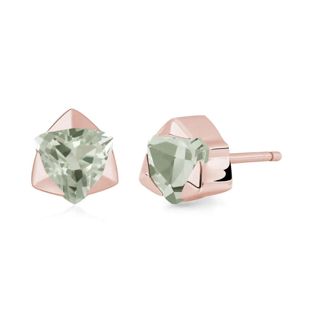 Green Amethyst Magen David Earrings - Image 4